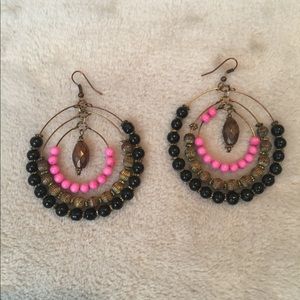 ❤️Black and pink earrings❤️
